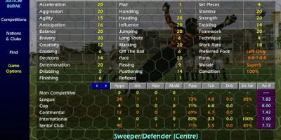 A player's statistics