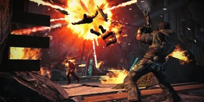 man caught in an explosion