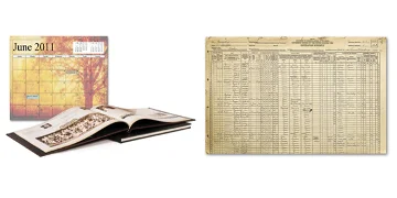 A calendar, showing family birth dates