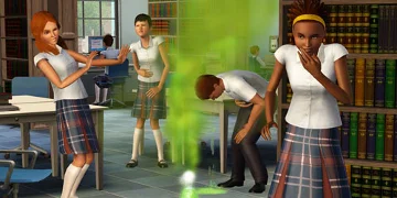 Somebody being sick, with a green smell rising