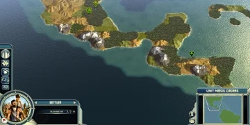 A far-away view of a picturesque island