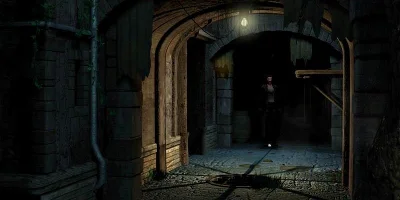 creepy man standing in a ally