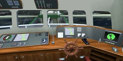 An on-board view of a ship