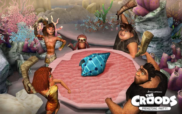 croods eating at a table