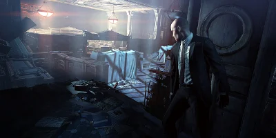 agent 47 looking over building