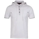 Brave Soul Men's Project Short Sleeved Hooded Polo Shirt T-Shirt - White - S - White Image 1
