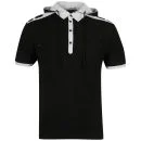 Brave Soul Men's Project Short Sleeved Hooded Polo Shirt T-Shirt - Black - S - Black Image 1
