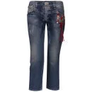 Galliano Women's Skinny Fit Button Cropped Jeans - Blue - 26 - Denim Blue Image 1