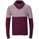 Brave Soul Men's Saber Shawl Neck Jumper - Bordeaux - S - Bordeaux Image 1