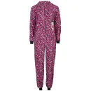 Betty Boop Women's Leopard Print Fleece Onesies - Pink - 8 - Red Image 1
