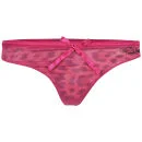 Roberto Cavalli Women's Animal Mesh Thong - Fuchsia - XS - Fuschia Image 1