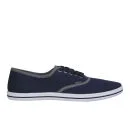 Ringspun Men's David Trim Canvas Pumps - Navy/Light Grey - 7 - Navy/Light Grey Image 1