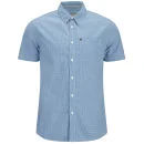 Bench Men's Compact Gingham Short Sleeved Check Shirt - Seaport - S - Blue Image 1