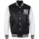 Majestic Men's Yankees Bleacher Satin Jacket - Black - S - Black Image 1