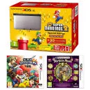 Nintendo 3DS XL Silver and Black Console - Includes New Super Mario Bros 2, Super Smash Bros. & Professor Layton: and The Miracle Mask Image 1