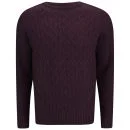 Soul Star Men's Athens Cable Knit Jumper - Burgundy - S - Burgundy Image 1