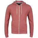 Brave Soul Men's Adriane Hooded Zip Through Sweatshirt - Blood Red - S - Blood Red Image 1