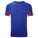 RonHill Men's Advance Short Sleeve Crew T-Shirt - Ultramarine/Burnt Orange - S - Ultramarine/Burnt Orange Image 1