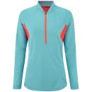 RonHill Women's Trail Long Sleeve Zip Running T-Shirt - Hawaii/Fire - UK 10 - Blue Image 1