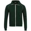 Brave Soul Men's Retro Zip Through Sweatshirt - Green - S - Green Image 1