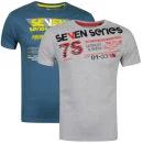 Seven Series Men's Mazza and Lukey 2-Pack T-Shirts - Grey/Blue - S - Grey / Blue Image 1