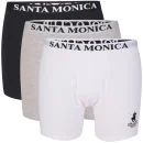 Santa Monica Men's 3 Pack Boxers - Black/White/Grey - S - Black/White/Grey Image 1