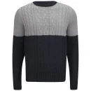 Soul Star Men's Pepper Sync Colour Block Knit Jumper - Navy - S - Blue Image 1