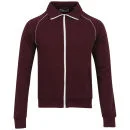 Brave Soul Men's Retro Zip Through Sweatshirt - Burgundy - S Image 1