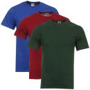 Fruit of the Loom/Jerzees Men's 3 Pack T-Shirts - Small - Burgundy/Bottle Green/Dark Blue Image 1