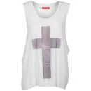 Influence Women's Cross Print Vest Top - White - S-M - White Image 1