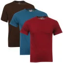 Fruit of the Loom/Jerzees Men's 3 Pack T-Shirts - Extra Large - Brown/Turquoise/Burgundy Image 1