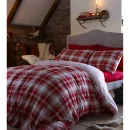 Catherine Lansfield Tartan Duvet Cover - Red - Single - Red Image 1