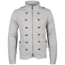 Brave Soul Men's Tobias Military Jacket - Light Grey - S - Light Grey Image 1