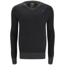 Ringspun Men's Leighton V-Neck Jumper - Black Marl - S - Black Marl Image 1