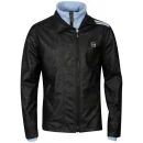 Sergio Tacchini Men's Leather Look Jacket 38 Jacket - Black/Light Blue - S - Black/Light Blue Image 1