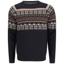 Soul Star Men's Venzy Fairisle Knit Jumper - Navy - S - Blue Image 1
