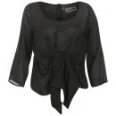 nümph Womens Elisabeth Gather Shirt - Black - XS - Black Image 1