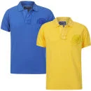 Loyalty & Faith Men's Leopard Washed 2-Pack Polo Shirt - Yellow/Blue - S - Yellow/Blue Image 1