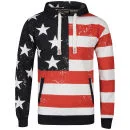 Soul Star Men's Jane USA Printed Hoody - Navy/White/Red - S - Navy/White/Red Image 1