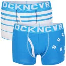 Duck and Cover Men's 2-Pack Boxers - White/Blue - S - White/Blue Image 1