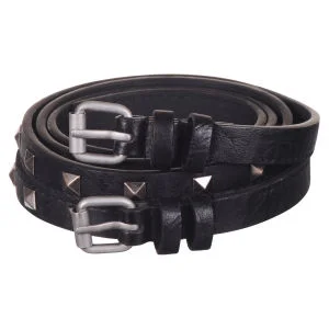 BENCH ELEN STUDDED DOUBLE BELT - S-M - Black Image 1