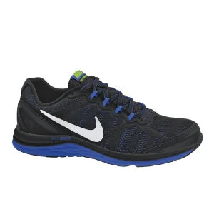 Nike Men's Dual Fusion Run 3 Running Shoes - Black/Cobalt Blue - 7 - Black/Blue Image 1