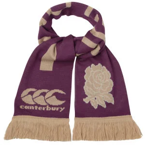 Canterbury Men's England Rugby Acrylic Scarf - Burgundy/Gold Image 1