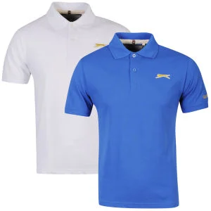 Slazenger Men's 2-Pack Polos - Blue/White - S - Blue/White Image 1