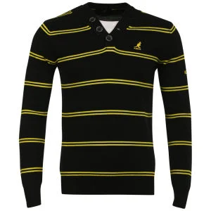 Kangol Men's Kev Buttoned V Neck Jumper - Black - S - Black Image 1