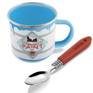 Paint Pot Mug and Brush Spoon Set - Blue Image 1