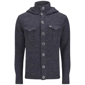 Ringspun Men's Lost Palms Hooded Cardigan - Navy Marl - S - Navy Image 1