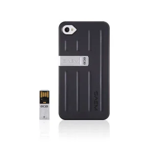 Veho SAEM S7 iPhone Case with Integrated 8GB USB Pen Drive - for iPhone 4/4S - Black Image 1