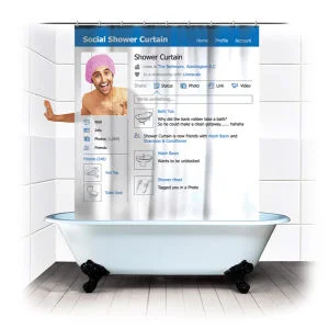 Social Media Shower Curtain Image 1