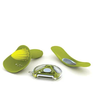 Joseph Joseph Gadget Gift Set Green (Rotary peeler, Rocker and Catcher) Image 1
